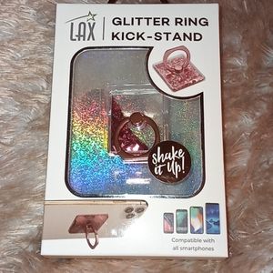 LAX GLITTER RING KICK STAND ROSE GOLD